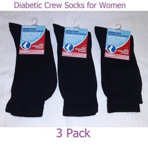 Diabetic Socks for Women - Black - Set of 3 Pairs